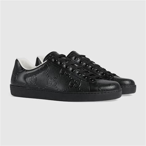 gucci all black man sneakers|men black gucci sneakers price.